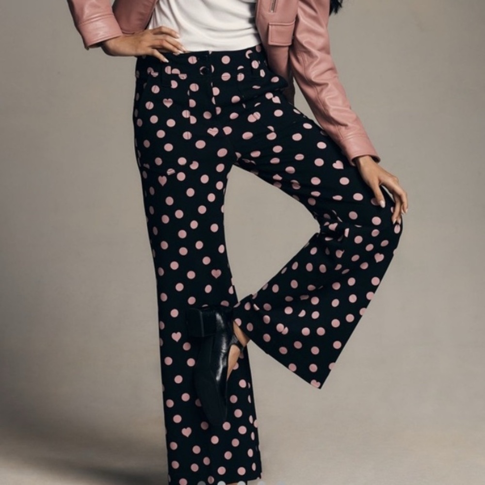 The Naomi Ponte Wide-Leg Flare Pants by Maeve: Printed Edition